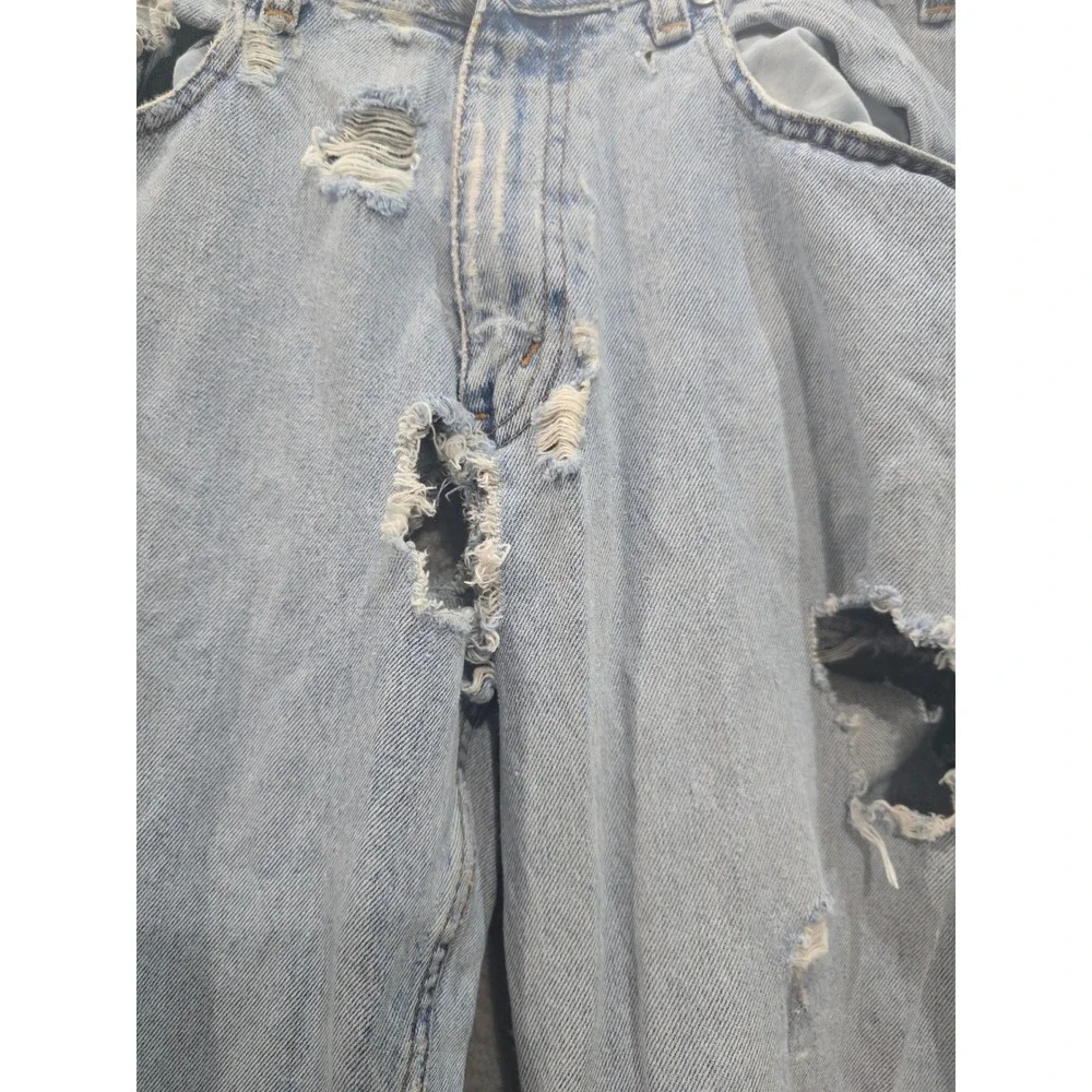 Vintage Levis SilverTab Loose Jeans Trashed Distressed Destroyed 90s Baggy Denim